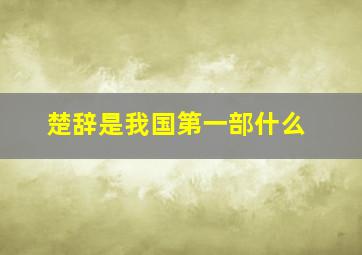 楚辞是我国第一部什么