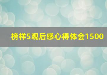 榜样5观后感心得体会1500