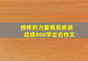 榜样的力量观后感读后感800字左右作文