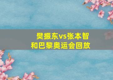 樊振东vs张本智和巴黎奥运会回放