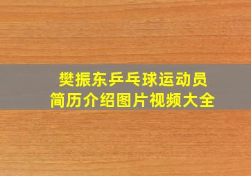 樊振东乒乓球运动员简历介绍图片视频大全