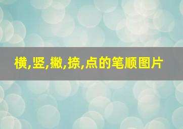 横,竖,撇,捺,点的笔顺图片