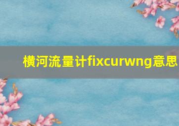 横河流量计fixcurwng意思