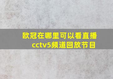 欧冠在哪里可以看直播cctv5频道回放节目