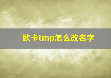 欧卡tmp怎么改名字