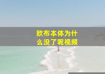 欧布本体为什么没了呢视频