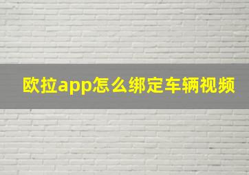 欧拉app怎么绑定车辆视频