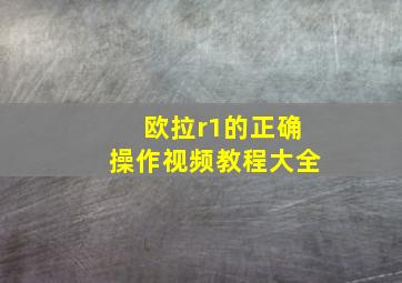 欧拉r1的正确操作视频教程大全