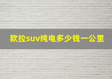 欧拉suv纯电多少钱一公里