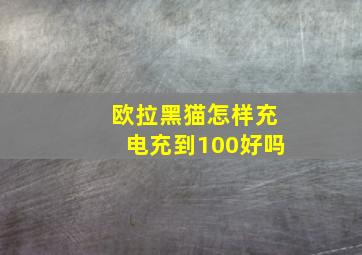 欧拉黑猫怎样充电充到100好吗