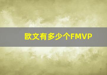 欧文有多少个FMVP