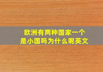 欧洲有两种国家一个是小国吗为什么呢英文