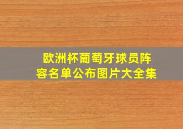 欧洲杯葡萄牙球员阵容名单公布图片大全集