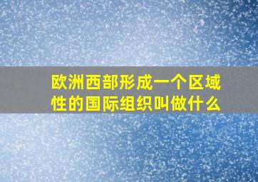 欧洲西部形成一个区域性的国际组织叫做什么