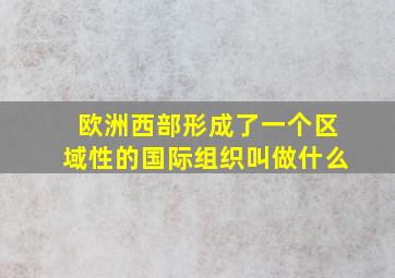 欧洲西部形成了一个区域性的国际组织叫做什么