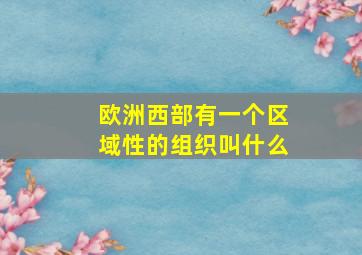 欧洲西部有一个区域性的组织叫什么