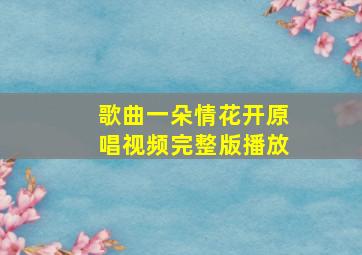 歌曲一朵情花开原唱视频完整版播放