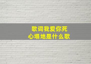 歌词我爱你死心塌地是什么歌