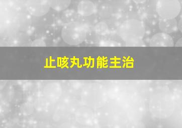 止咳丸功能主治