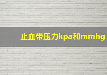 止血带压力kpa和mmhg