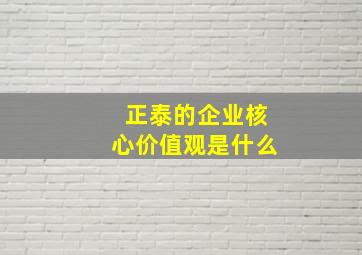 正泰的企业核心价值观是什么