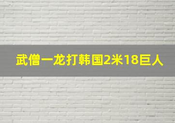 武僧一龙打韩国2米18巨人