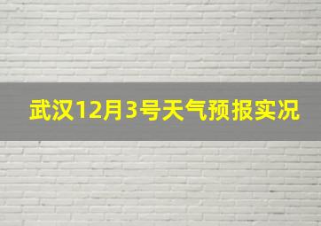 武汉12月3号天气预报实况