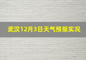 武汉12月3日天气预报实况