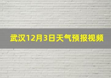 武汉12月3日天气预报视频