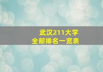 武汉211大学全部排名一览表