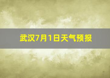 武汉7月1日天气预报