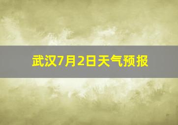 武汉7月2日天气预报