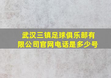 武汉三镇足球俱乐部有限公司官网电话是多少号