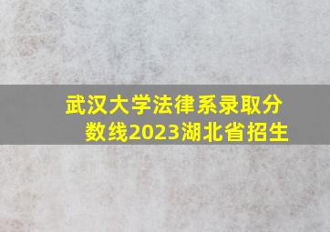 武汉大学法律系录取分数线2023湖北省招生