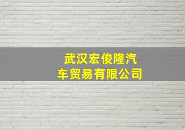 武汉宏俊隆汽车贸易有限公司