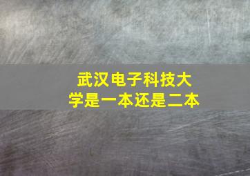 武汉电子科技大学是一本还是二本