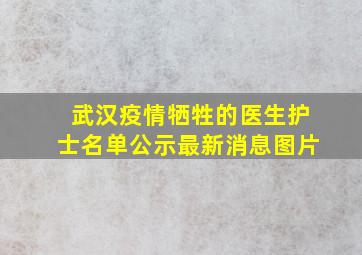 武汉疫情牺牲的医生护士名单公示最新消息图片