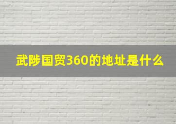 武陟国贸360的地址是什么