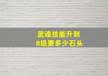 武魂技能升到8级要多少石头