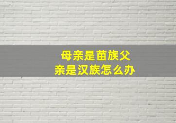 母亲是苗族父亲是汉族怎么办