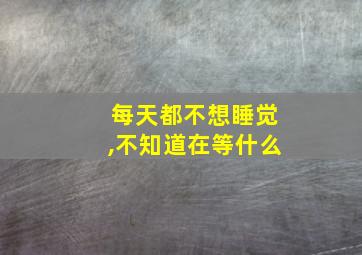 每天都不想睡觉,不知道在等什么