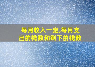 每月收入一定,每月支出的钱数和剩下的钱数