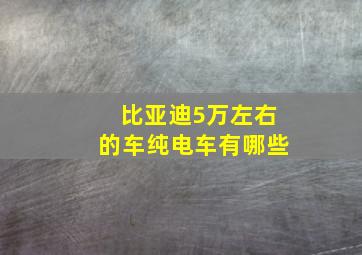 比亚迪5万左右的车纯电车有哪些