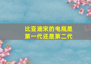 比亚迪宋的电瓶是第一代还是第二代