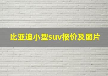 比亚迪小型suv报价及图片