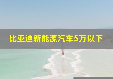 比亚迪新能源汽车5万以下