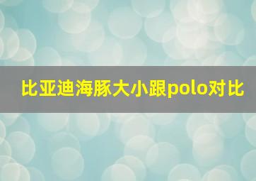 比亚迪海豚大小跟polo对比