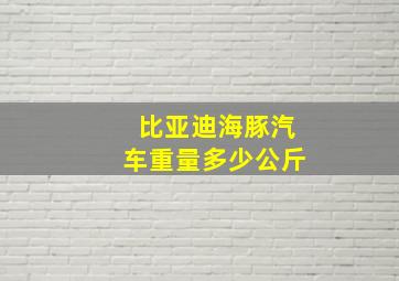 比亚迪海豚汽车重量多少公斤