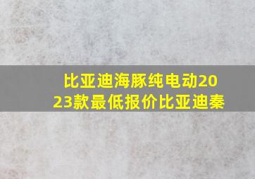 比亚迪海豚纯电动2023款最低报价比亚迪秦