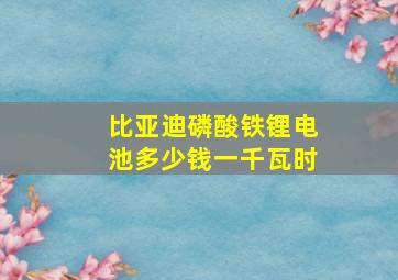 比亚迪磷酸铁锂电池多少钱一千瓦时